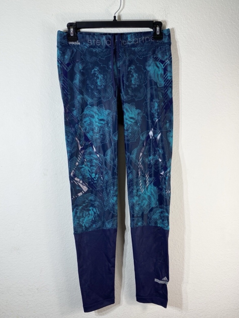 Adidas Stella McCartney Blue Floral Leggings Size Small